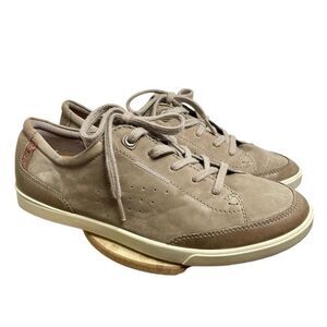 ECCO Taupe Nubuck Leather Lace Up Sneaker‎ Casual Shoes  Mens 42 EUR 8 / 8.5 US